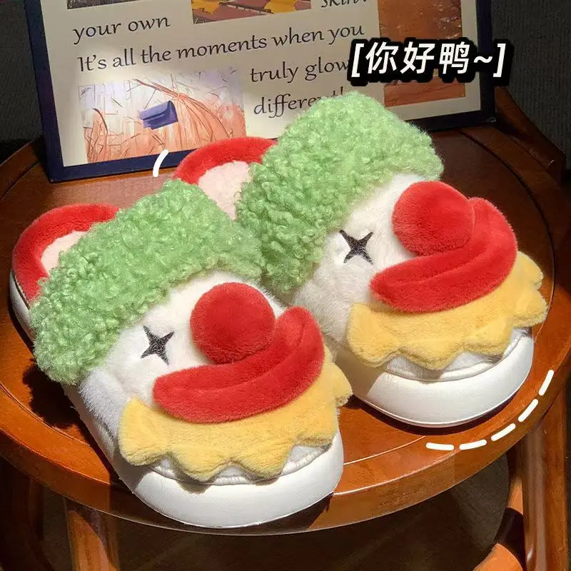 Clown Cotton Slippers for Women 2024 Autumn and Winter New Cartoon Cute Student Home Dormitory Furry Cotton Shoes Wholesale — feature 8