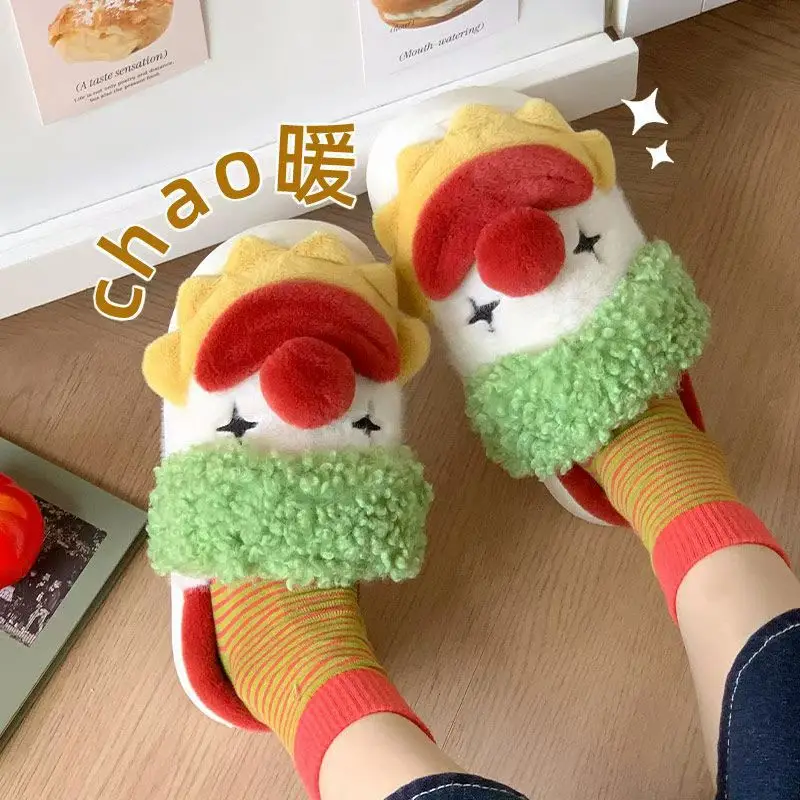 Clown Cotton Slippers for Women 2024 Autumn and Winter New Cartoon Cute Student Home Dormitory Furry Cotton Shoes Wholesale — feature 9