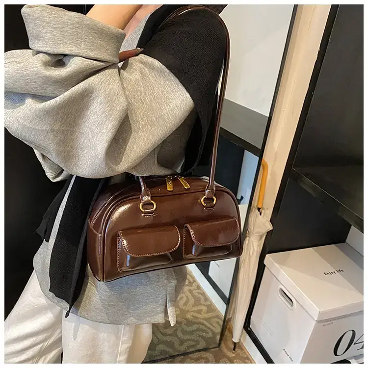 Retro Brown Crossbody Bag Women 2024 New — feature 13