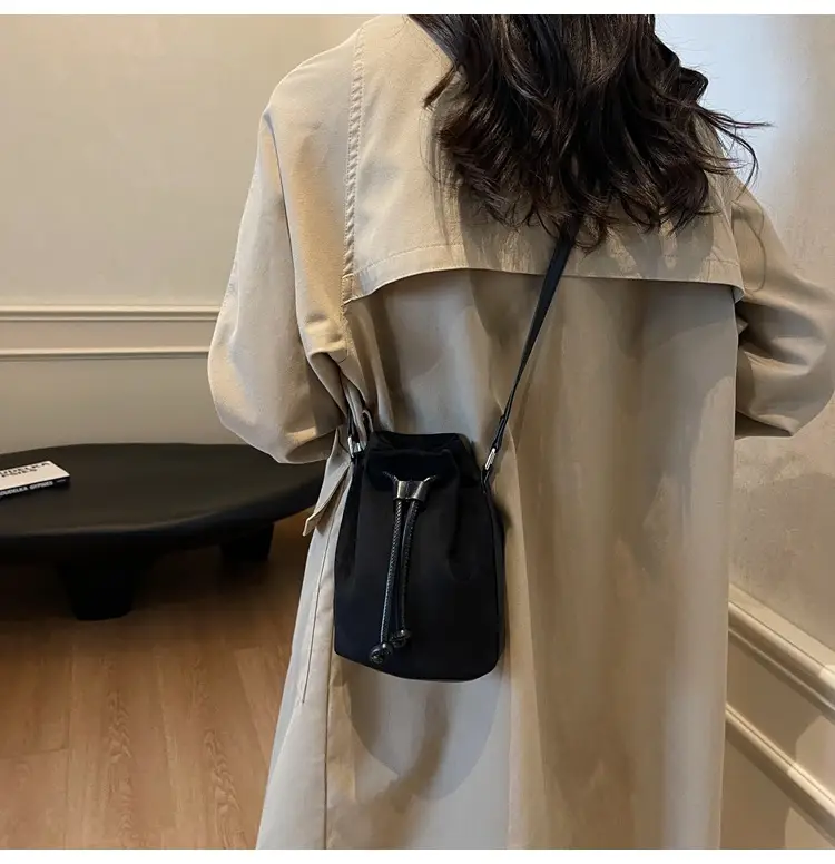 Women's Suede Drawstring Bucket Bag Brown 2024 — feature 12
