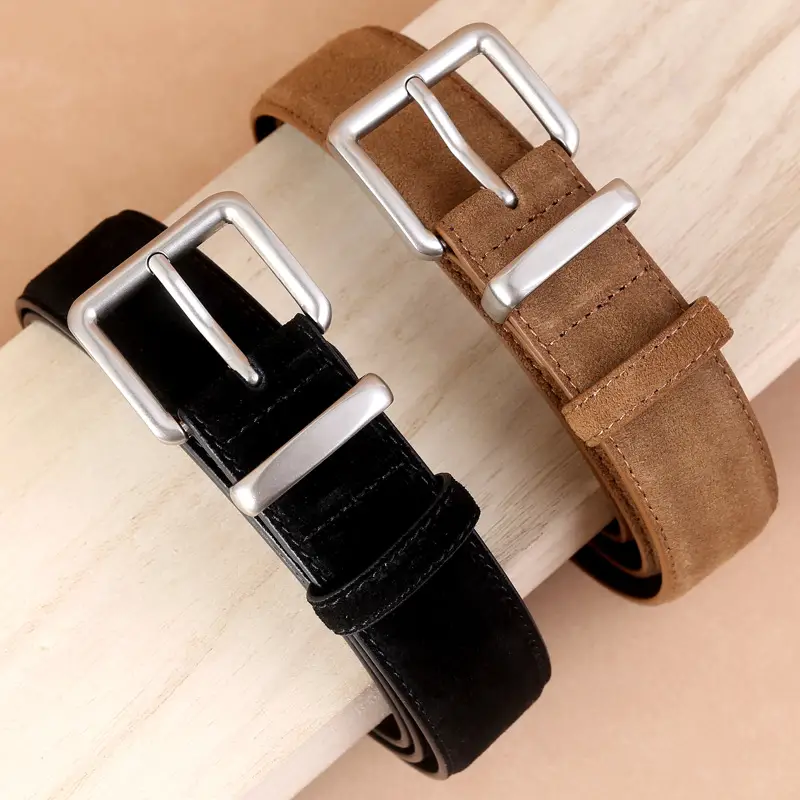 Women's 2024 Velvet Leather Belt with Pin Buckle - Image 9