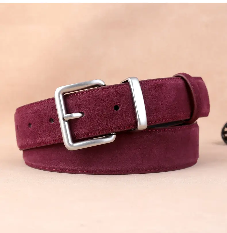 Women's 2024 Velvet Leather Belt with Pin Buckle — feature 16
