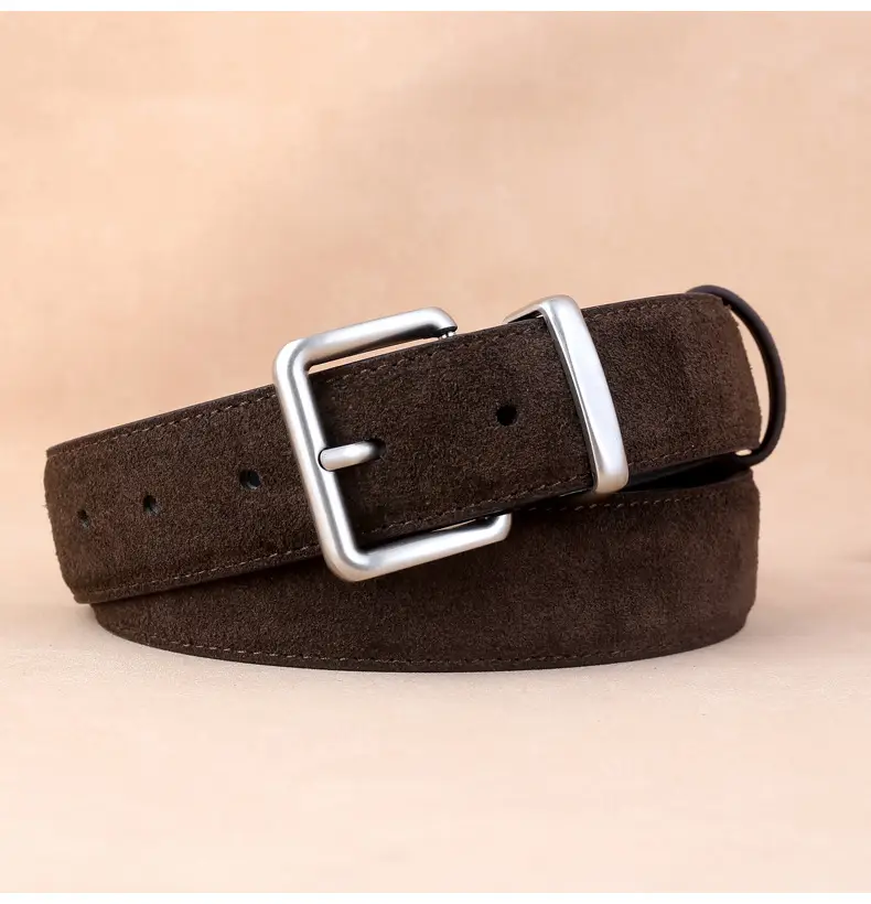 Women's 2024 Velvet Leather Belt with Pin Buckle — feature 17