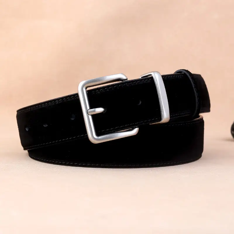 Women's 2024 Velvet Leather Belt with Pin Buckle - Image 2