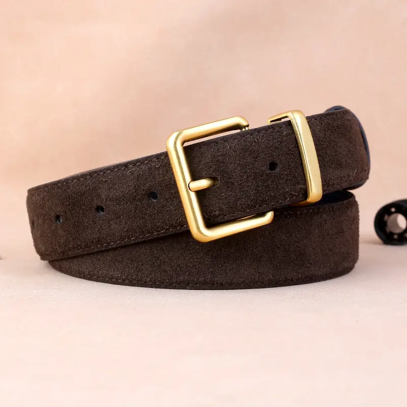 Women's 2024 Velvet Leather Belt with Pin Buckle - Image 8
