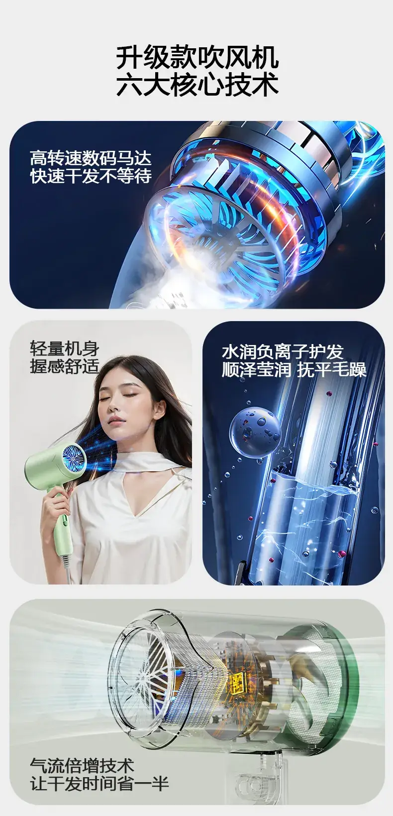 Portable Negative Ion Hair Dryer Green 30-Day Free Trial — feature 3