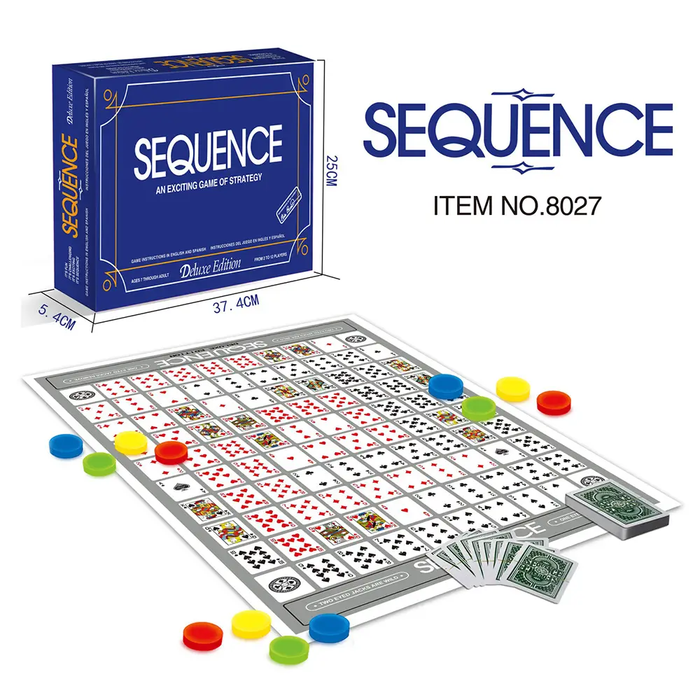 Foreign trade products interactive card game toy sequence game English sequence chess board — feature 1