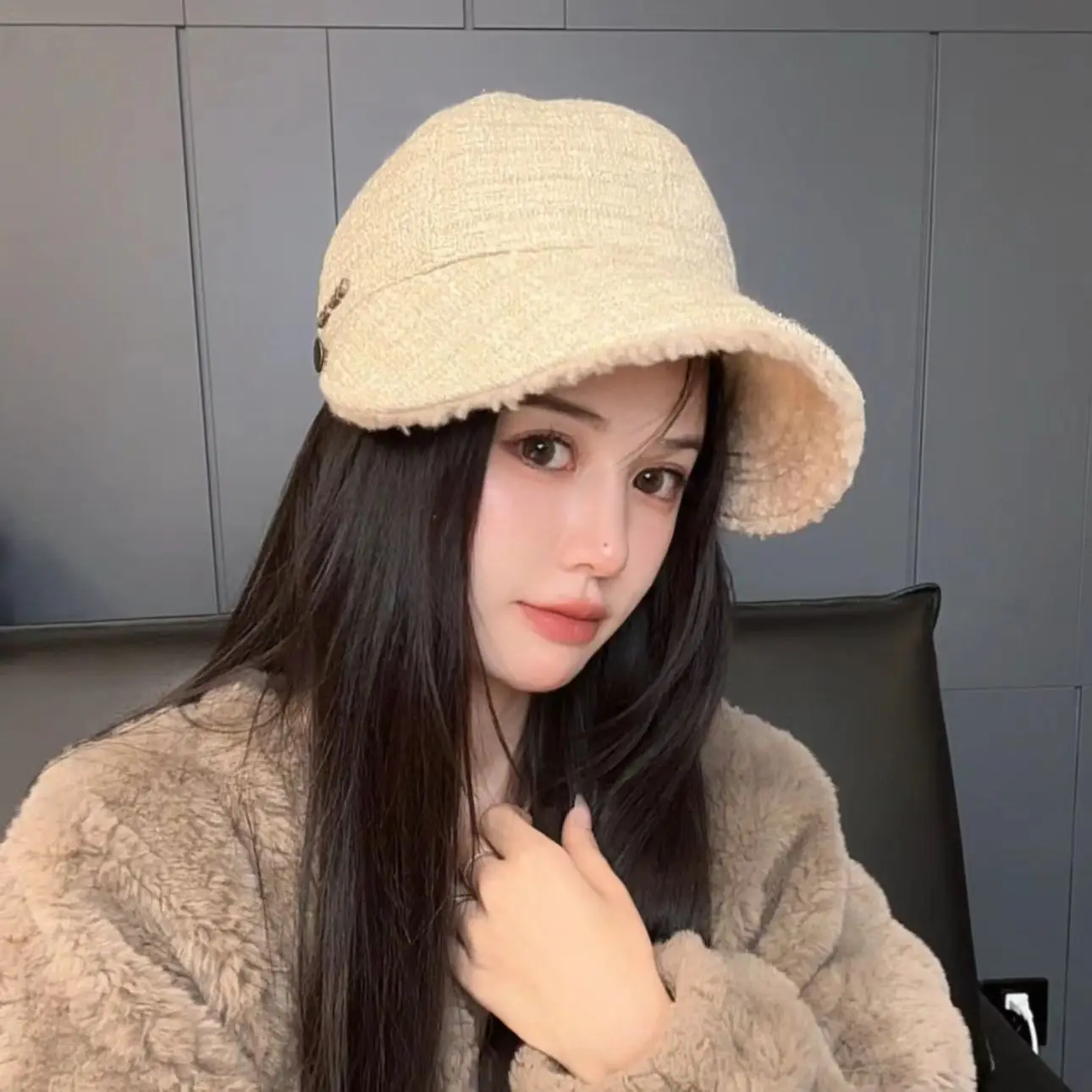 Women's Winter Fleece Fisherman Hat with Faux Fur Trim - Image 2