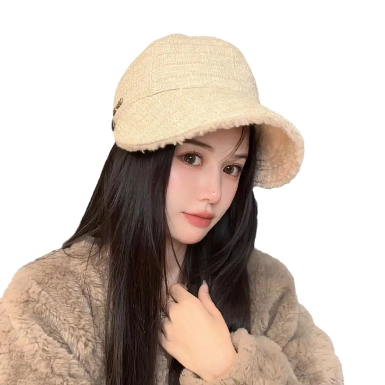 Women's Winter Fleece Fisherman Hat with Faux Fur Trim - Image 5