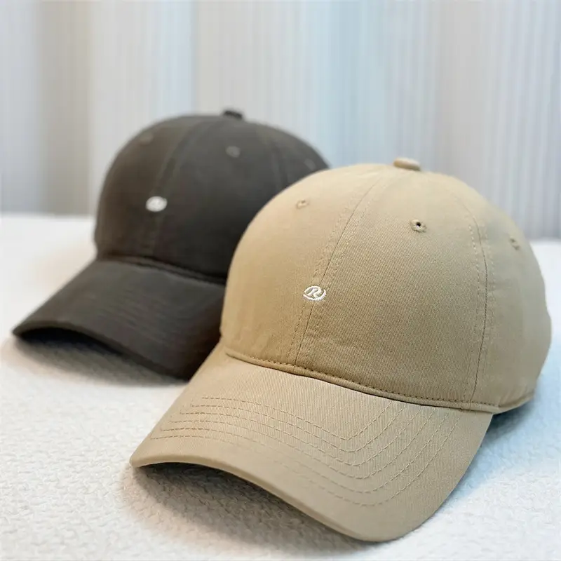 Trendy Embroidered Letter R Cap Couple Old Wide Brim - Image 9