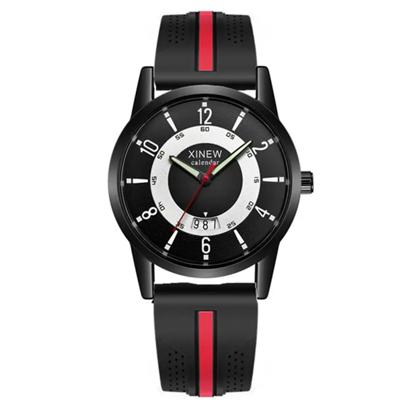 Men Xinew Black Date Quartz Wrist Watch - Image 5