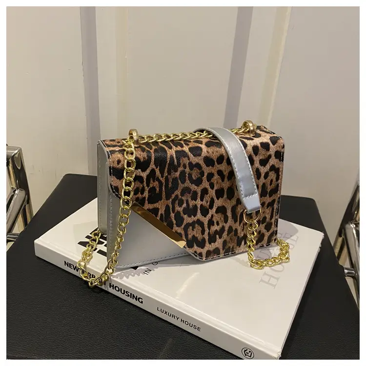 Leopard Print Chain Crossbody Bag Brown — feature 10