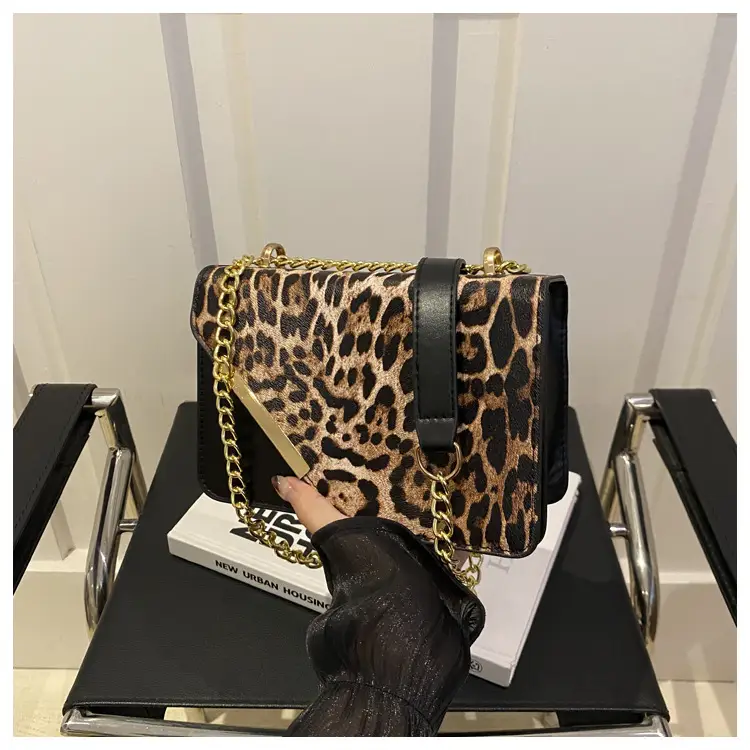Leopard Print Chain Crossbody Bag Brown — feature 11