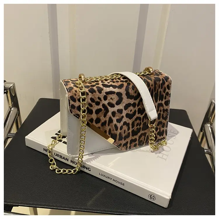 Leopard Print Chain Crossbody Bag Brown — feature 14