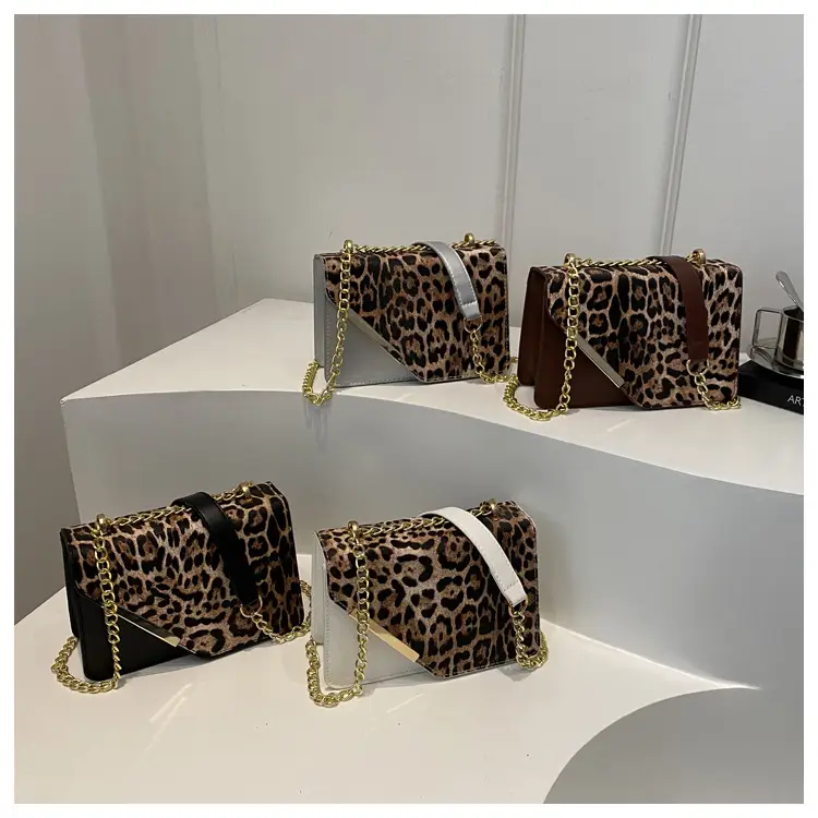 Leopard Print Chain Crossbody Bag Brown — feature 25
