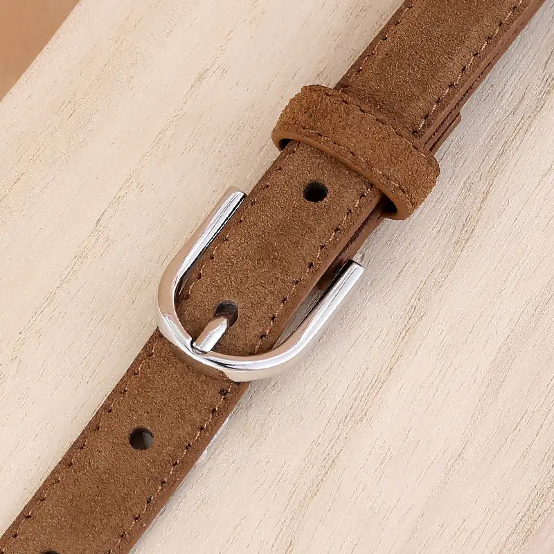 Cow Velvet Women's Belt with Silver Buckle - Image 6