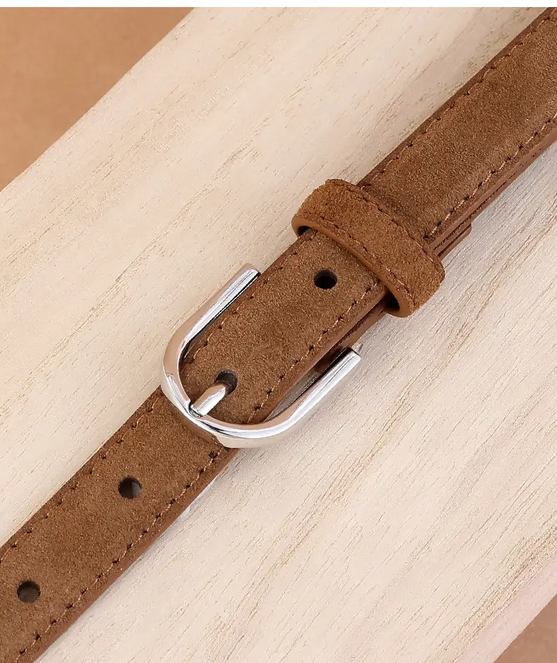 Cow Velvet Women's Belt with Silver Buckle — feature 13
