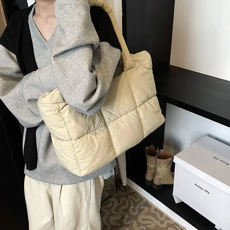 Women Cross-Border Padded Shoulder Bag Grey 2026 - Image 8