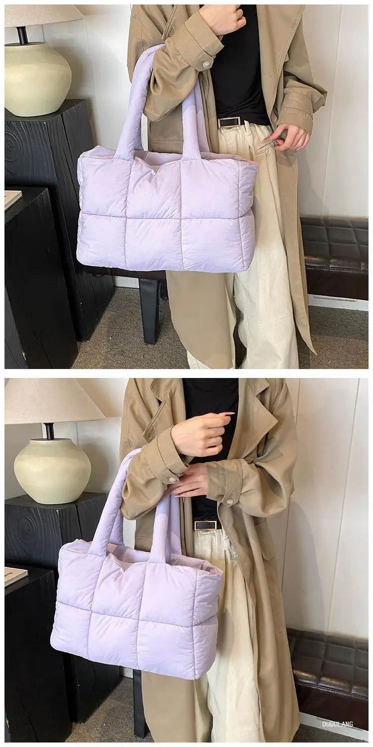 Women Cross-Border Padded Shoulder Bag Grey 2026 — feature 12