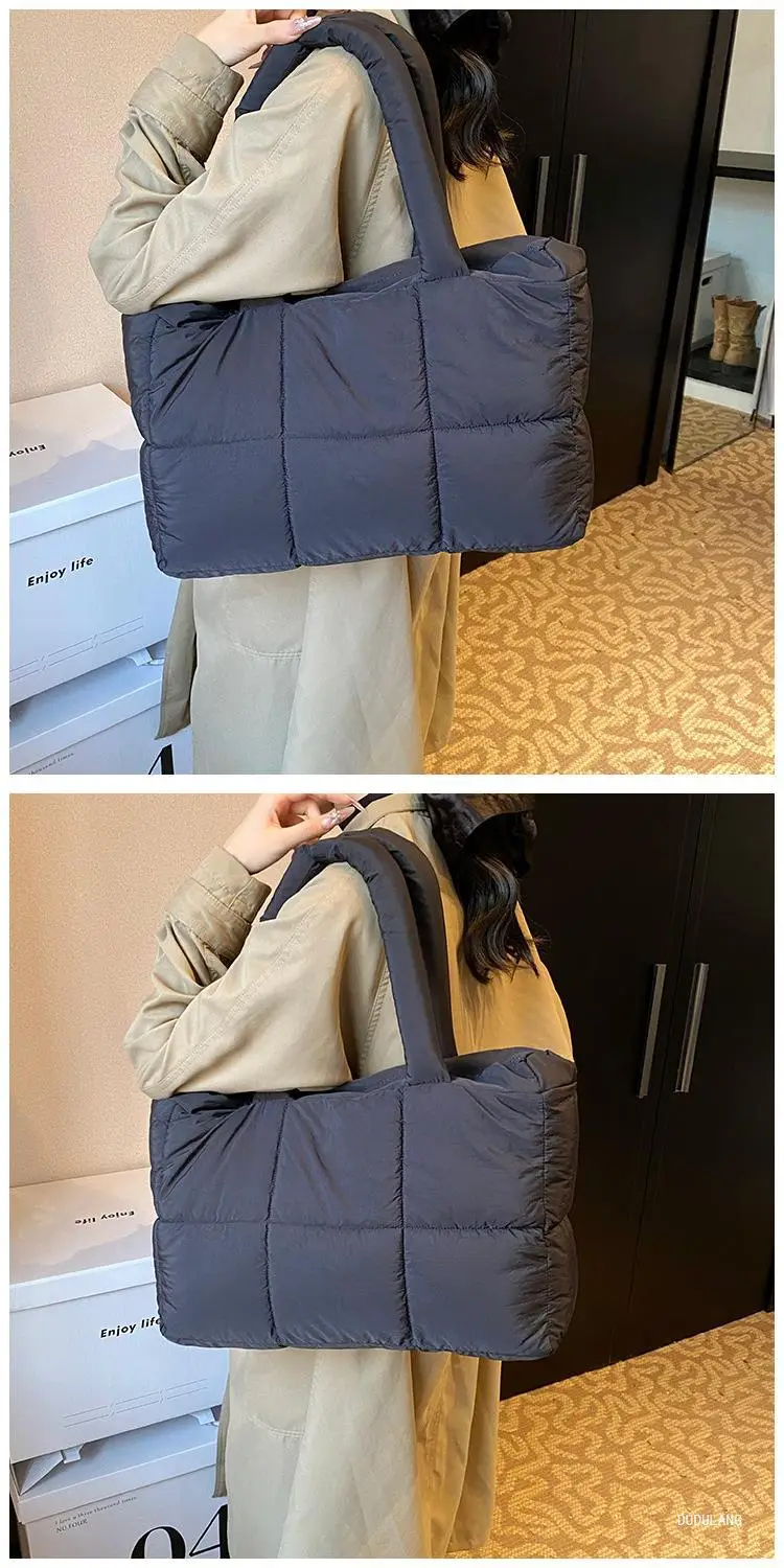 Women Cross-Border Padded Shoulder Bag Grey 2026 — feature 14