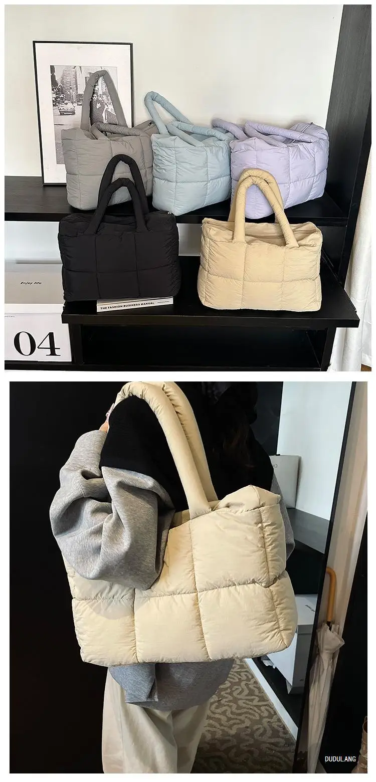 Women Cross-Border Padded Shoulder Bag Grey 2026 — feature 2