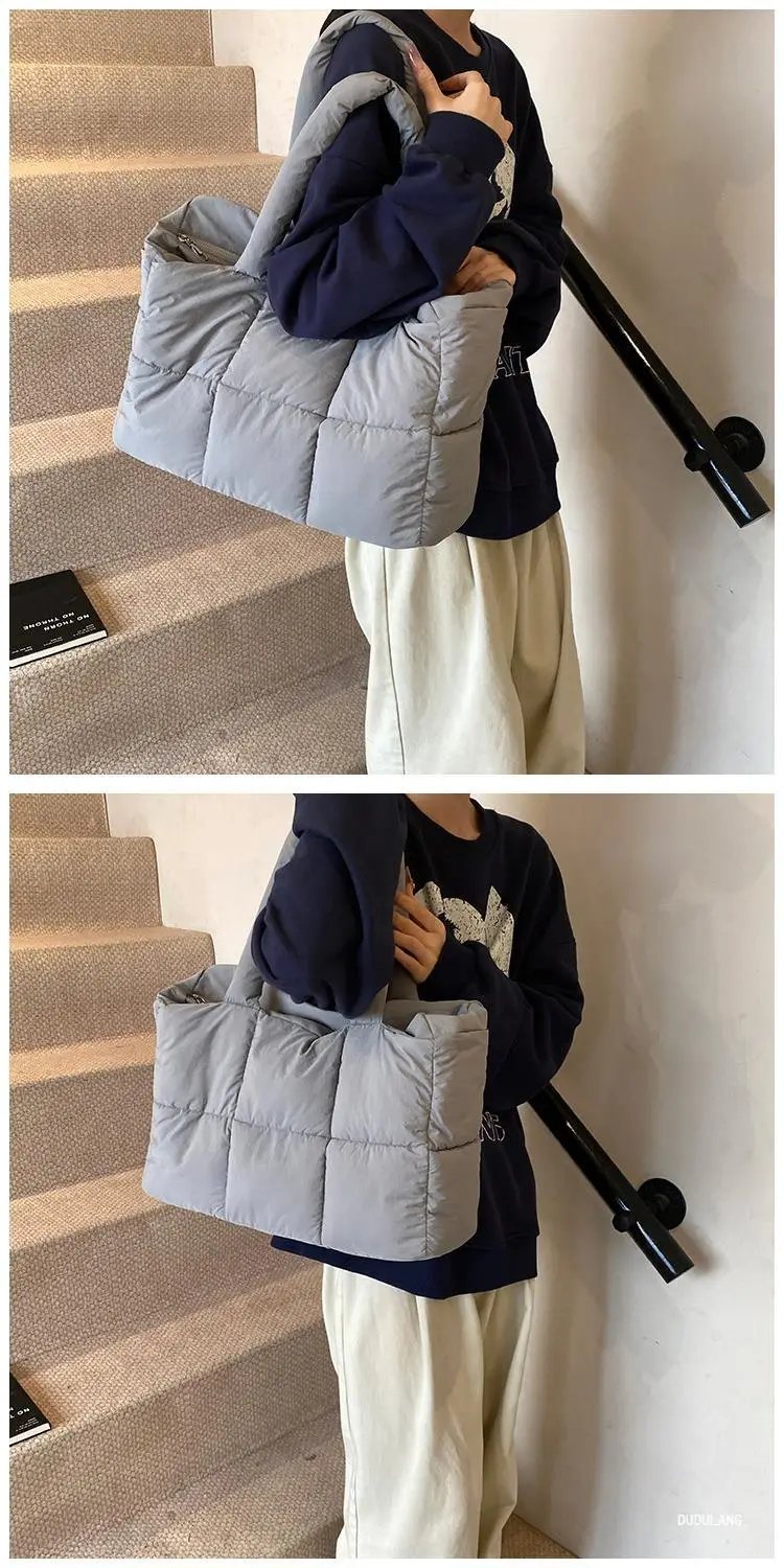 Women Cross-Border Padded Shoulder Bag Grey 2026 — feature 28