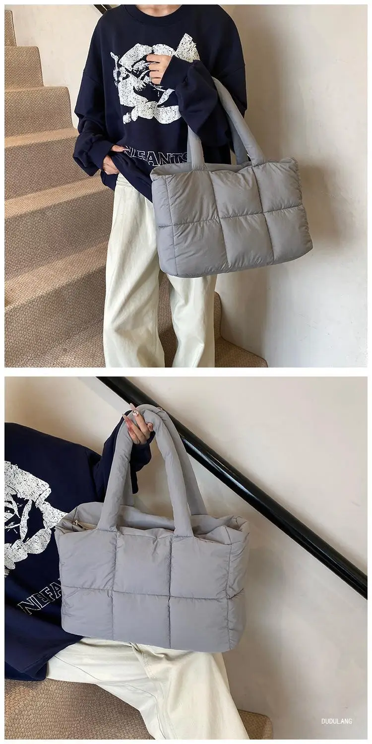 Women Cross-Border Padded Shoulder Bag Grey 2026 — feature 29
