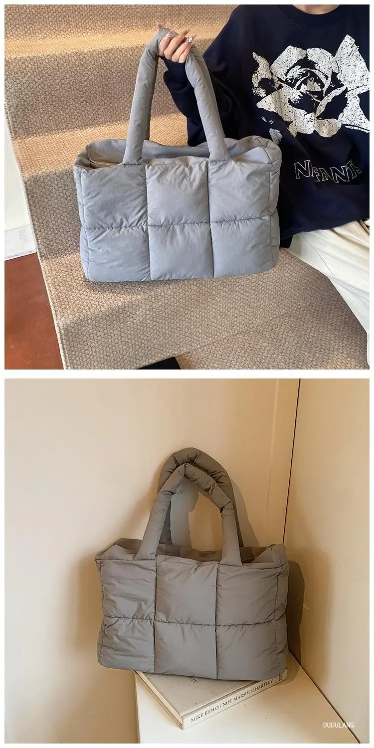 Women Cross-Border Padded Shoulder Bag Grey 2026 — feature 31