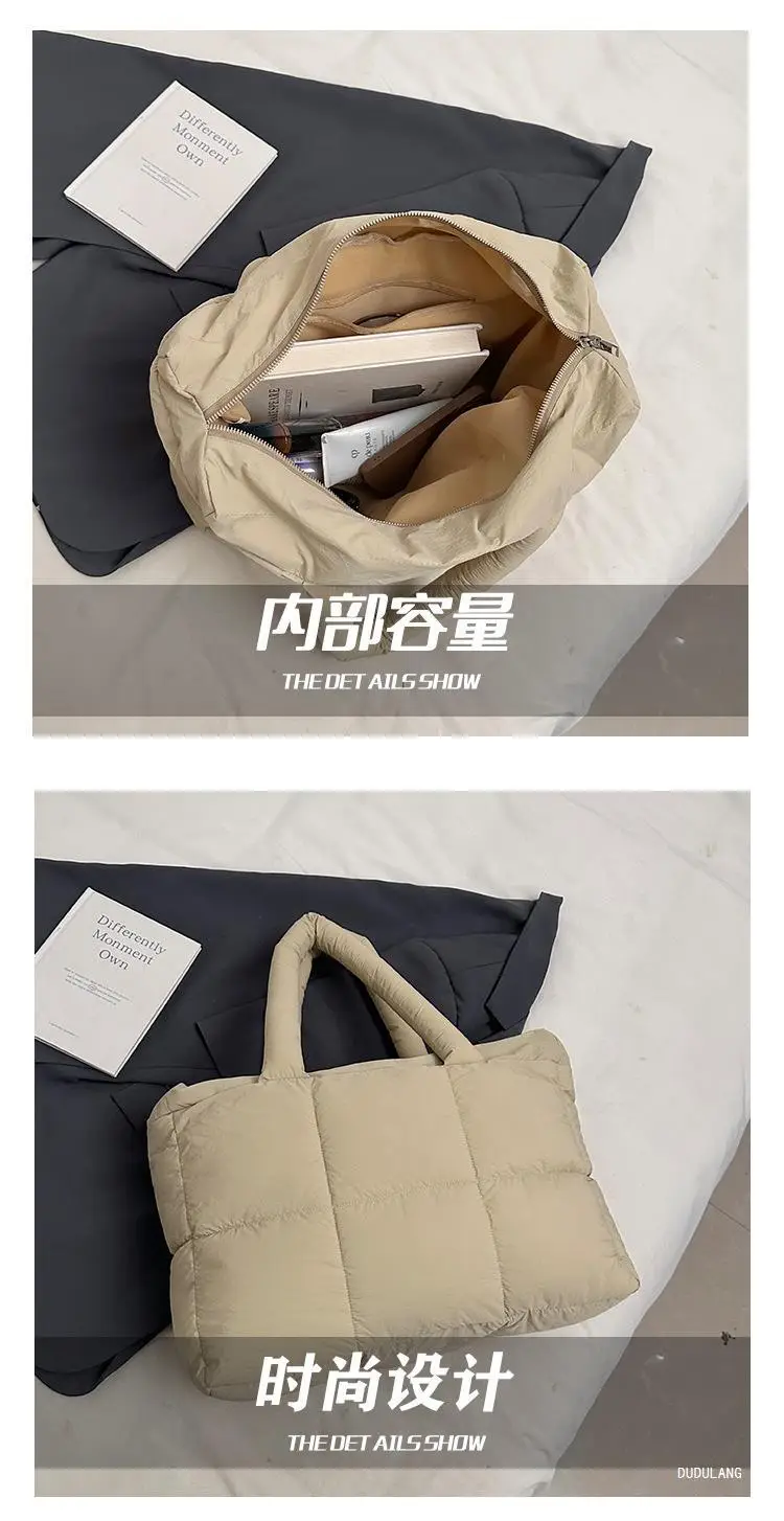 Women Cross-Border Padded Shoulder Bag Grey 2026 — feature 6
