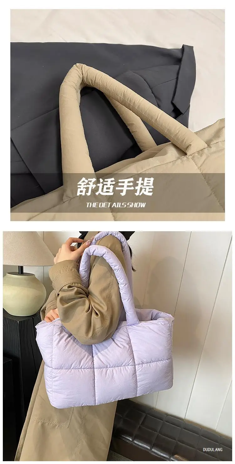 Women Cross-Border Padded Shoulder Bag Grey 2026 — feature 7