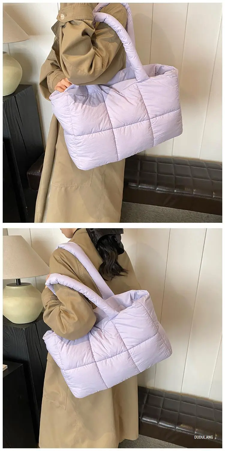 Women Cross-Border Padded Shoulder Bag Grey 2026 — feature 8