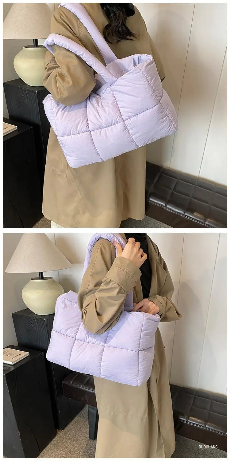 Women Cross-Border Padded Shoulder Bag Grey 2026 — feature 9