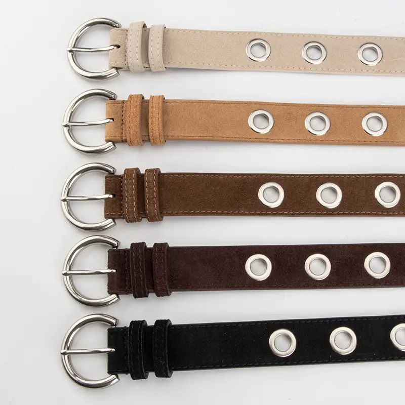 Black New Punk Style Genuine Leather Belt for Women