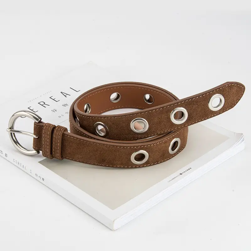 Black New Punk Style Genuine Leather Belt for Women