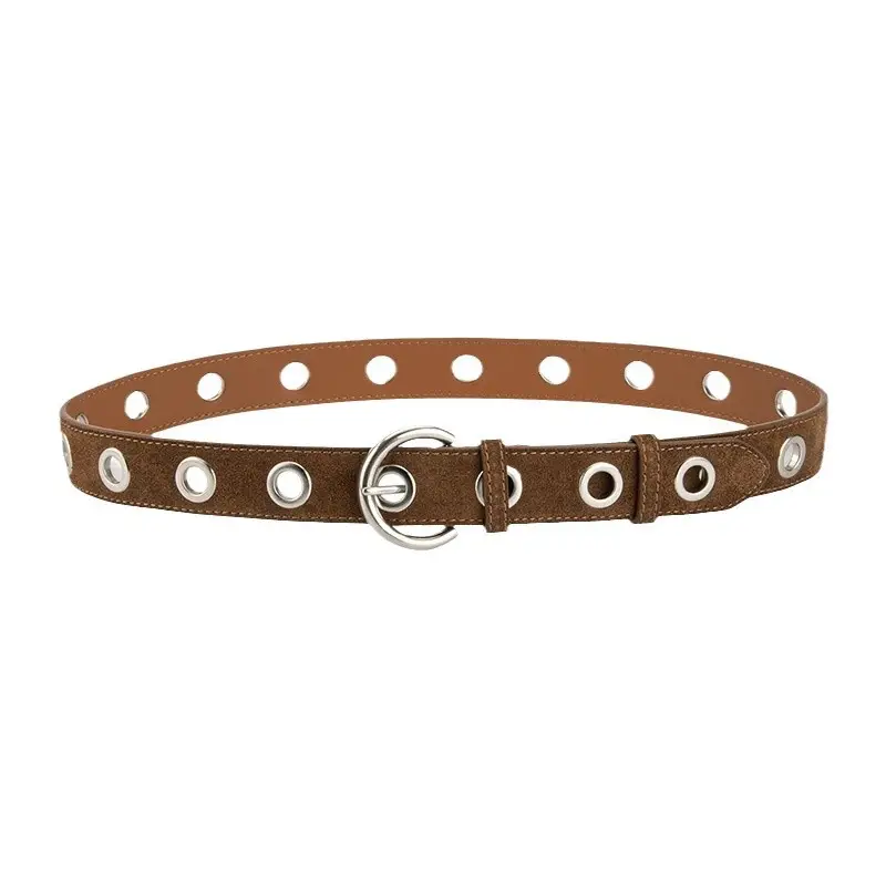 Black New Punk Style Genuine Leather Belt for Women