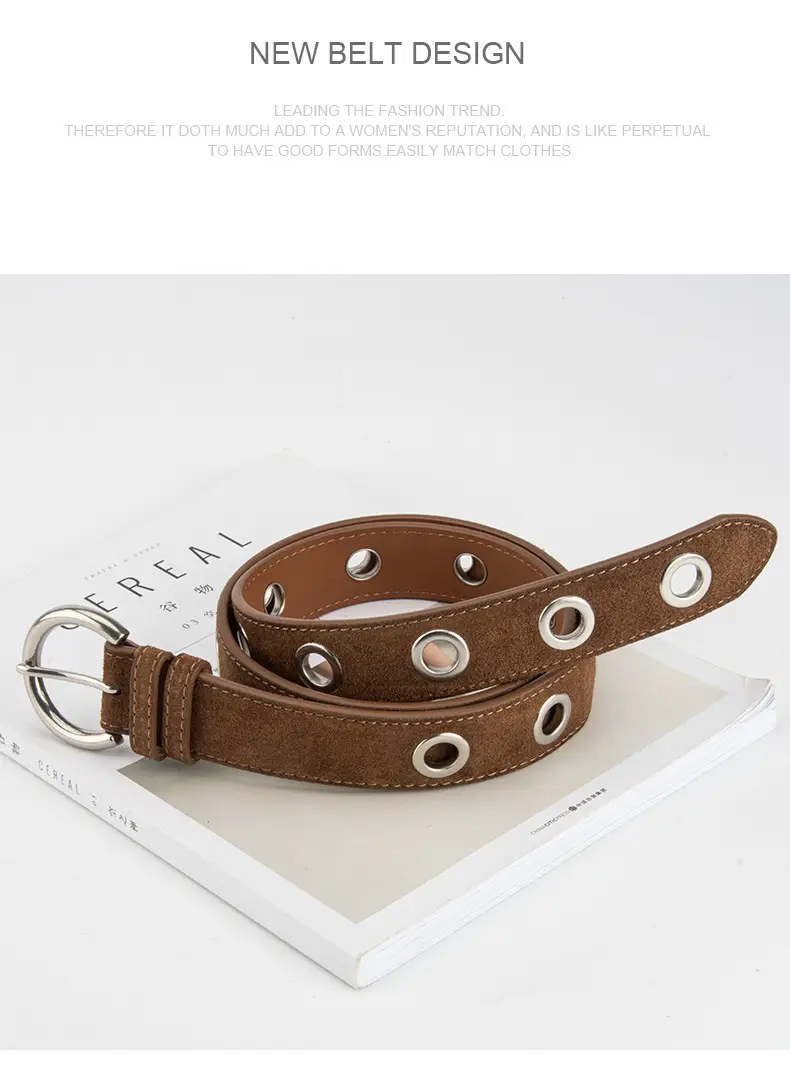 Black New Punk Style Genuine Leather Belt for Women — feature 10