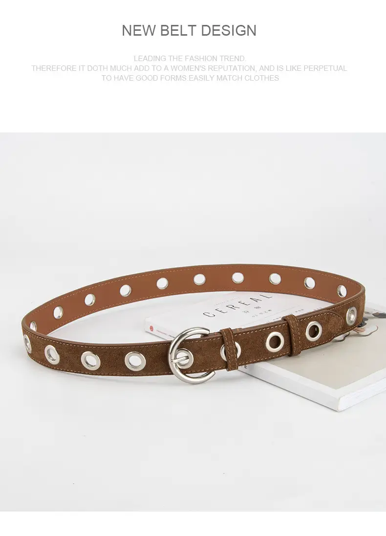 Black New Punk Style Genuine Leather Belt for Women — feature 11