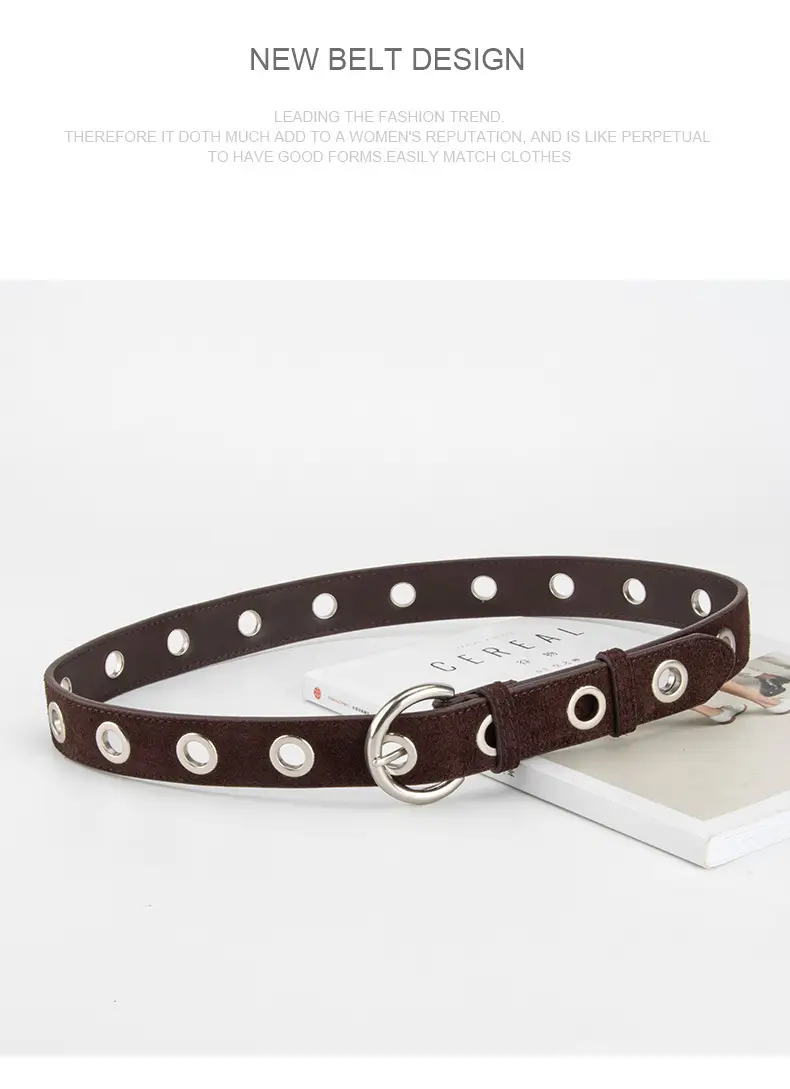 Black New Punk Style Genuine Leather Belt for Women — feature 12