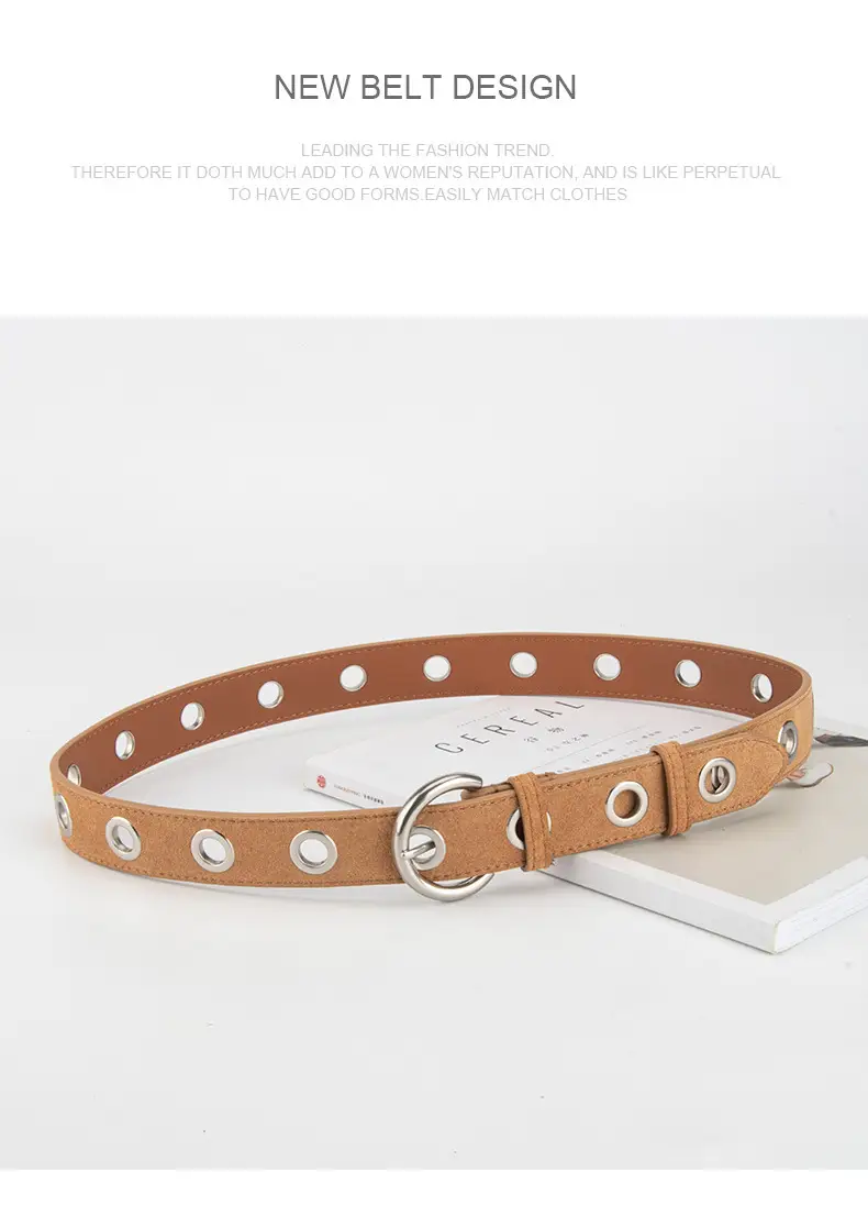 Black New Punk Style Genuine Leather Belt for Women — feature 14