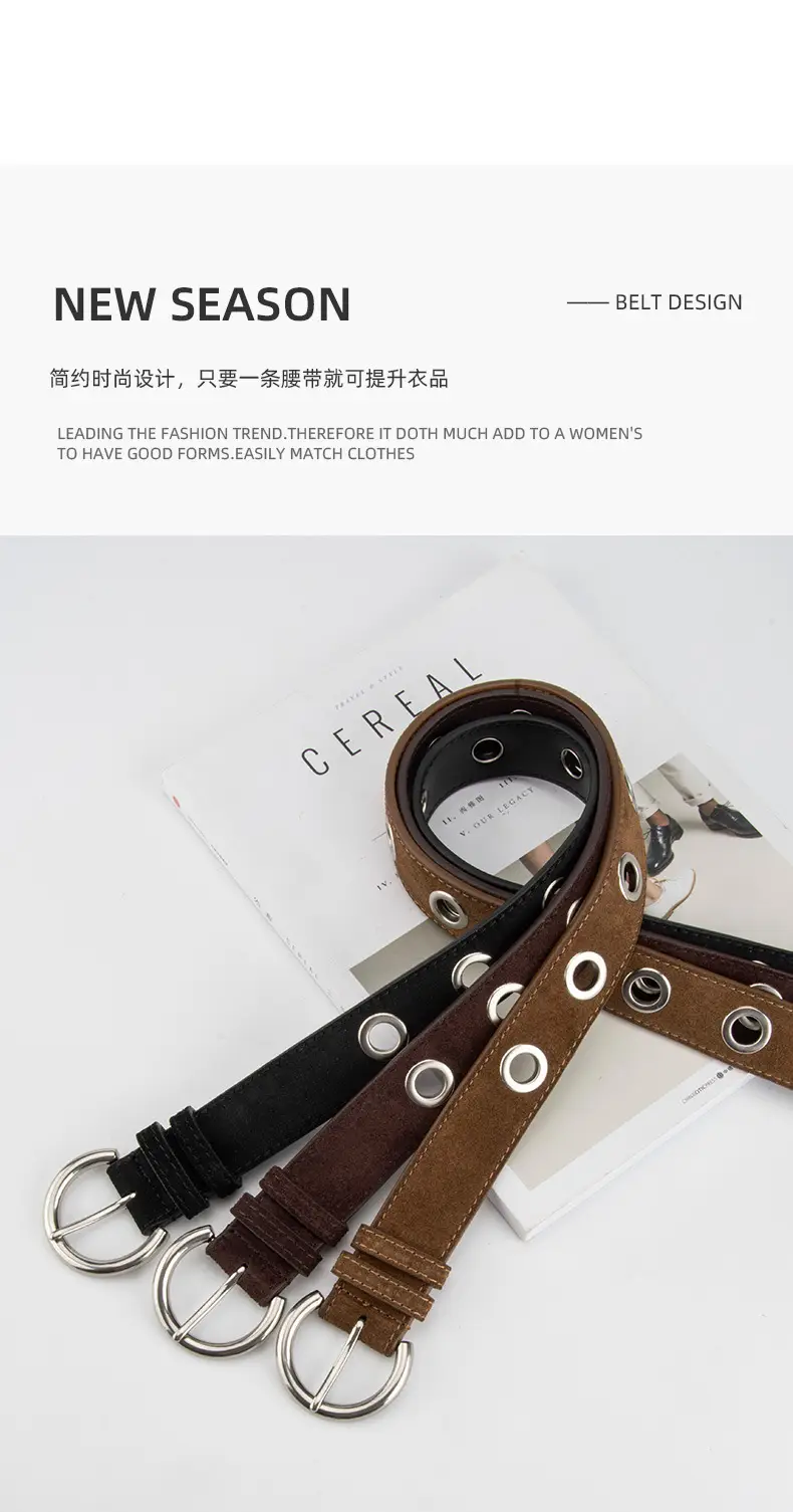 Black New Punk Style Genuine Leather Belt for Women — feature 4