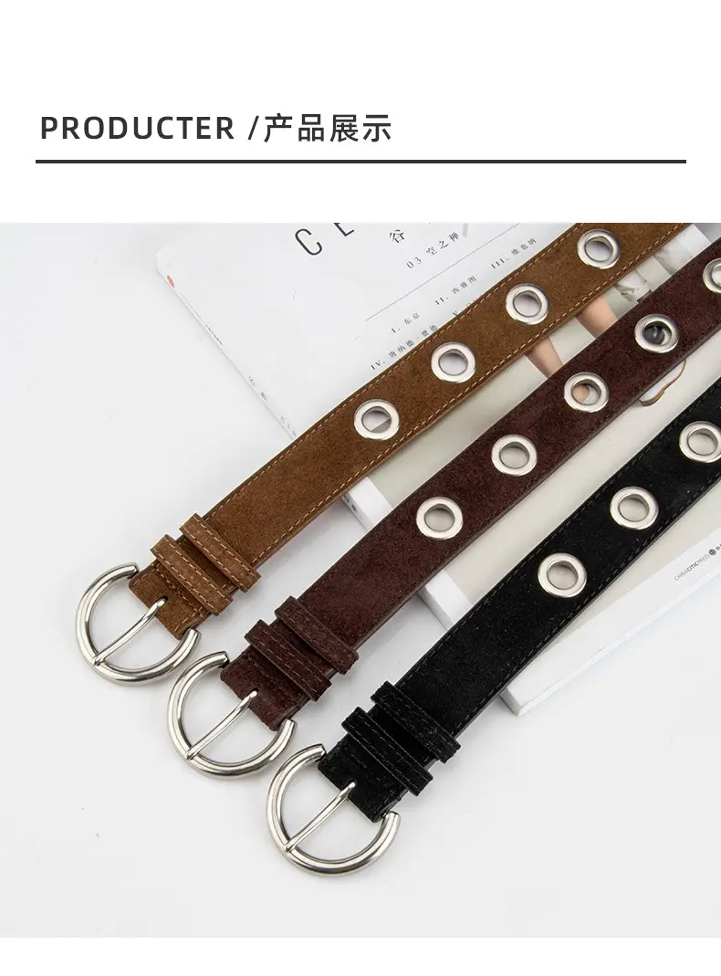 Black New Punk Style Genuine Leather Belt for Women — feature 9