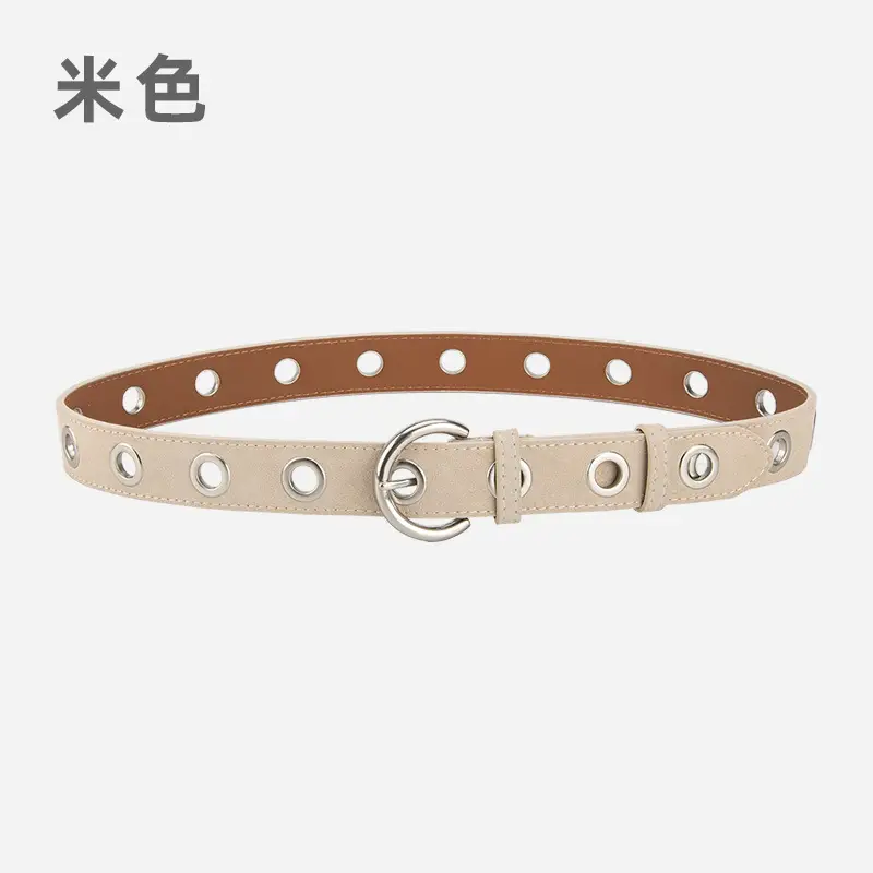 Black New Punk Style Genuine Leather Belt for Women
