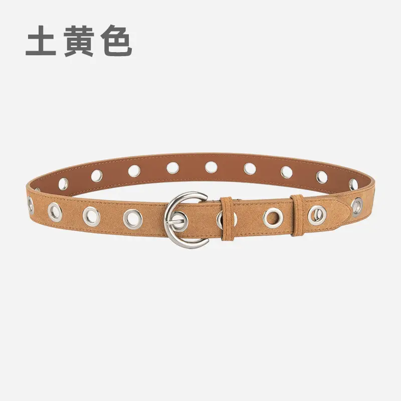 Black New Punk Style Genuine Leather Belt for Women