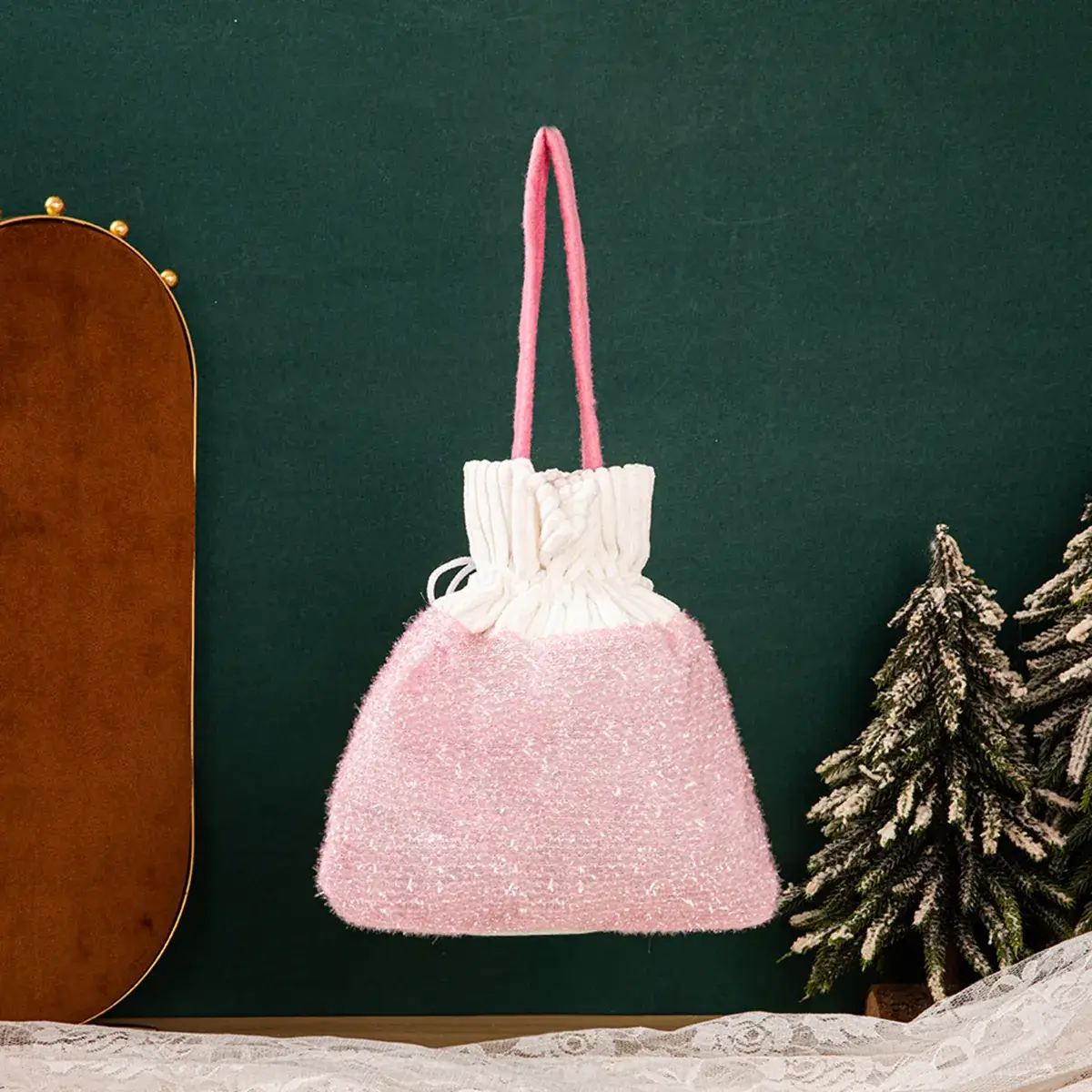Pink Plush Christmas Gift Bag for Kids & Adults - Image 17