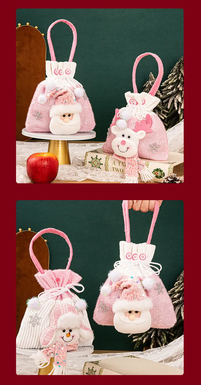 Pink Plush Christmas Gift Bag for Kids & Adults — feature 39