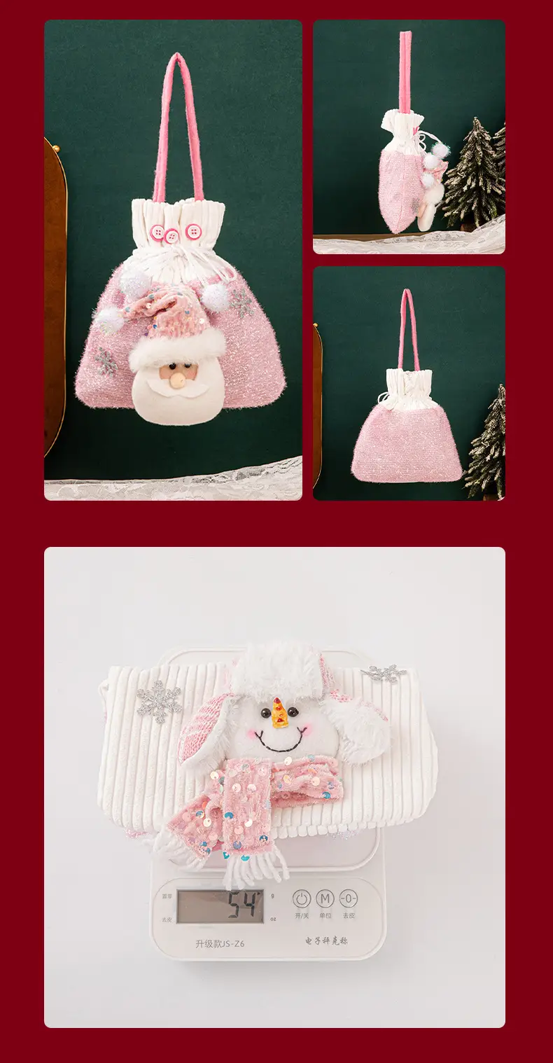 Pink Plush Christmas Gift Bag for Kids & Adults — feature 40
