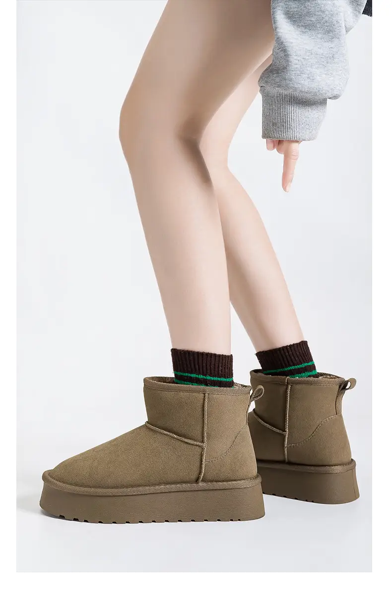 Winter New Snow Boots Women's fleece-lined Thickened Snow Cotton Shoes All-match Thick-soled Warm Shoes Short Boots G9902 — feature 10