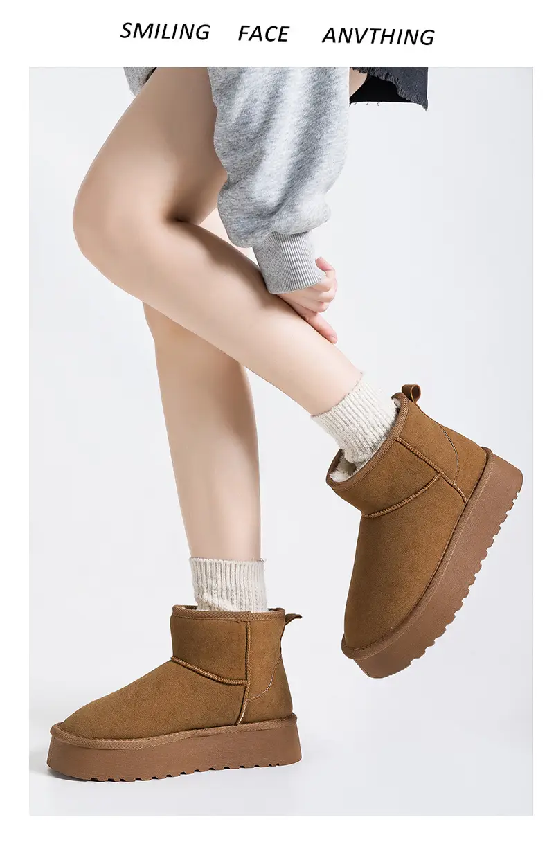 Winter New Snow Boots Women's fleece-lined Thickened Snow Cotton Shoes All-match Thick-soled Warm Shoes Short Boots G9902 — feature 12