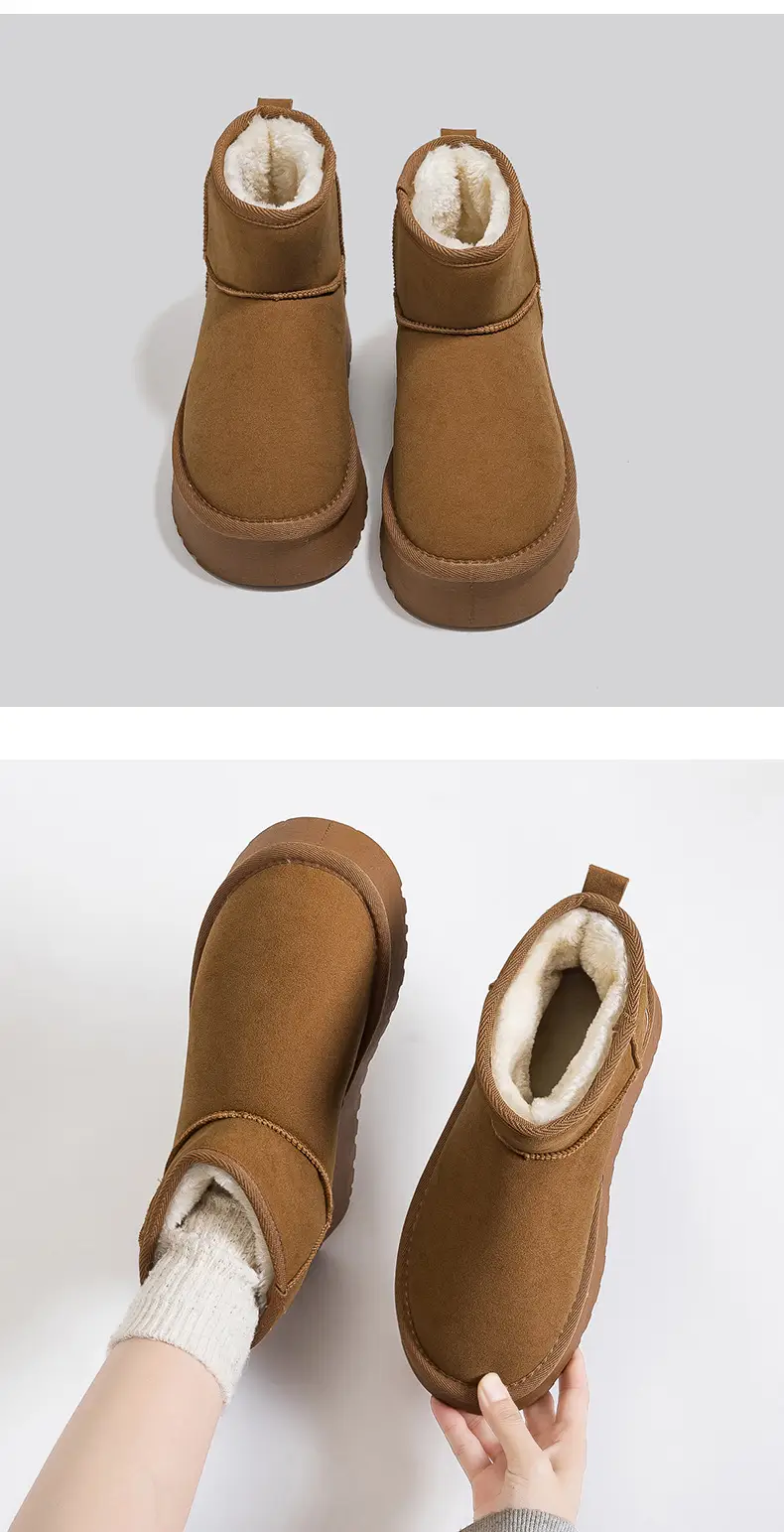 Winter New Snow Boots Women's fleece-lined Thickened Snow Cotton Shoes All-match Thick-soled Warm Shoes Short Boots G9902 — feature 13