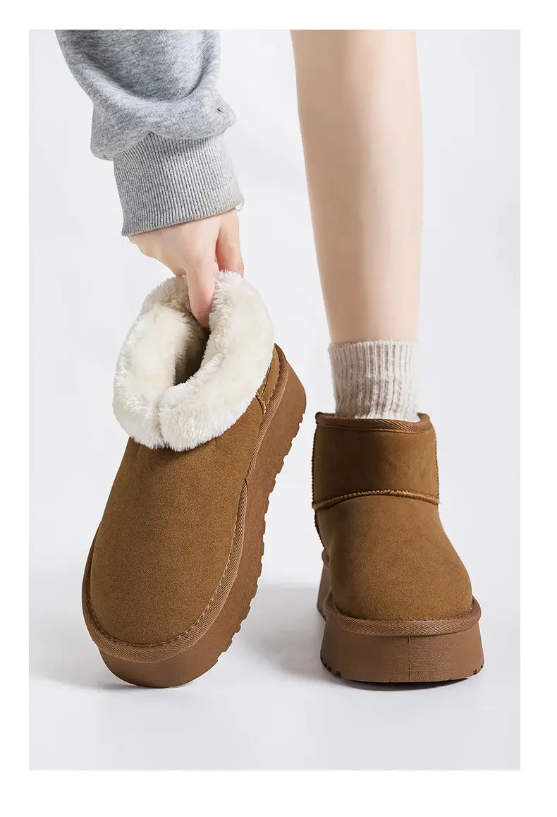 Winter New Snow Boots Women's fleece-lined Thickened Snow Cotton Shoes All-match Thick-soled Warm Shoes Short Boots G9902 — feature 14